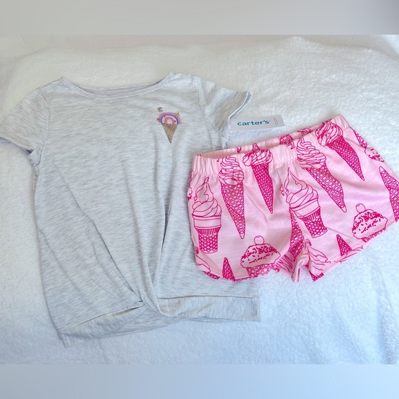 Carter's Other - Carter’s girls pajama short/shirt set size 6 Grey/pink